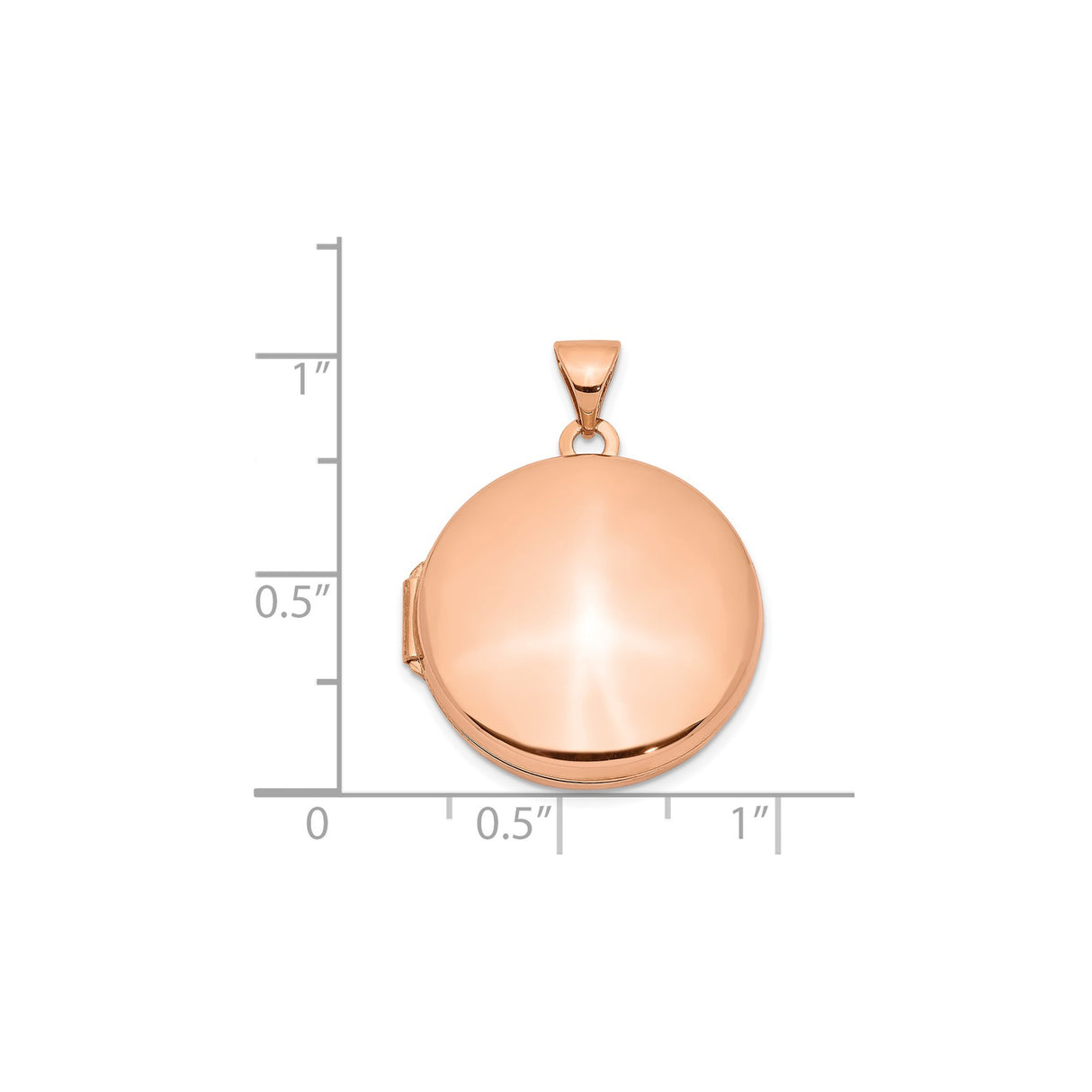 14k Rose Gold Locket Pendant, Round Plain Smooth Polished Finish, Minimalist Keepsake Jewelry