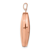 14k Rose Gold Oval Locket Pendant with Hinged Design and Polished Finish