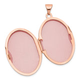 14k Rose Gold Oval Locket Pendant with Hinged Design and Polished Finish
