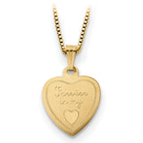 Gold Plated 16mm Forever in Heart Locket Sterling 12mm Charm Pendant in Real 14k Multi-Tone Gold