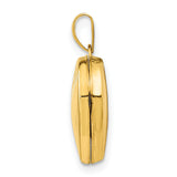 15mm Heart Locket Charm Pendant in Real 14k Yellow Gold