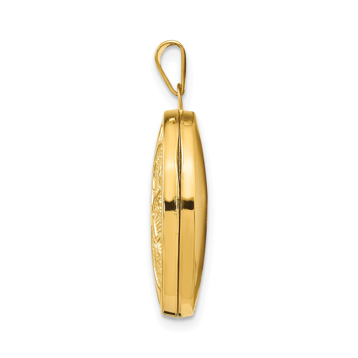 14k Yellow Gold Oval Locket Pendant with Raised Tree of Life Design