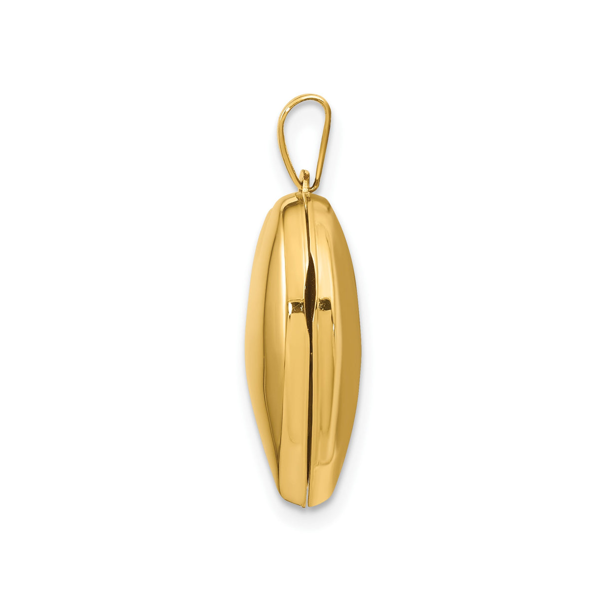 14k Yellow Gold Heart Locket Pendant, Polished Openable Design for Women