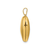 14k Yellow Gold Heart Locket Pendant, Polished Openable Design for Women