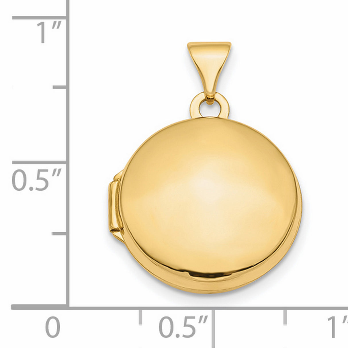 14k Yellow Gold Round Locket Pendant, Polished Memory Keepsake for Women