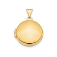 14k Yellow Gold Round Locket Pendant, Polished Memory Keepsake for Women