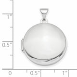 Polished Domed 20mm Round Locket Charm Pendant in Real 14k White Gold
