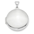 Polished Domed 20mm Round Locket Charm Pendant in Real 14k White Gold