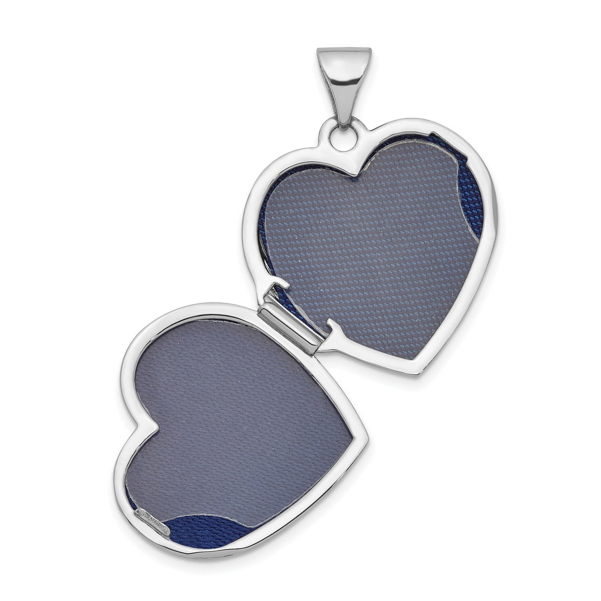 14k White Gold Heart Locket Pendant with Intricate Filigree Scrollwork for Women