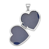14k White Gold Heart Locket Pendant with Intricate Filigree Scrollwork for Women