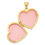 14k Yellow Gold Heart Locket Pendant with Scrollwork and Multi Heart Motif