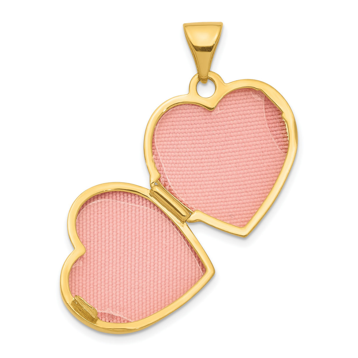 14k Yellow Gold Heart Locket Pendant with Diamond Accent, Polished and Textured Design