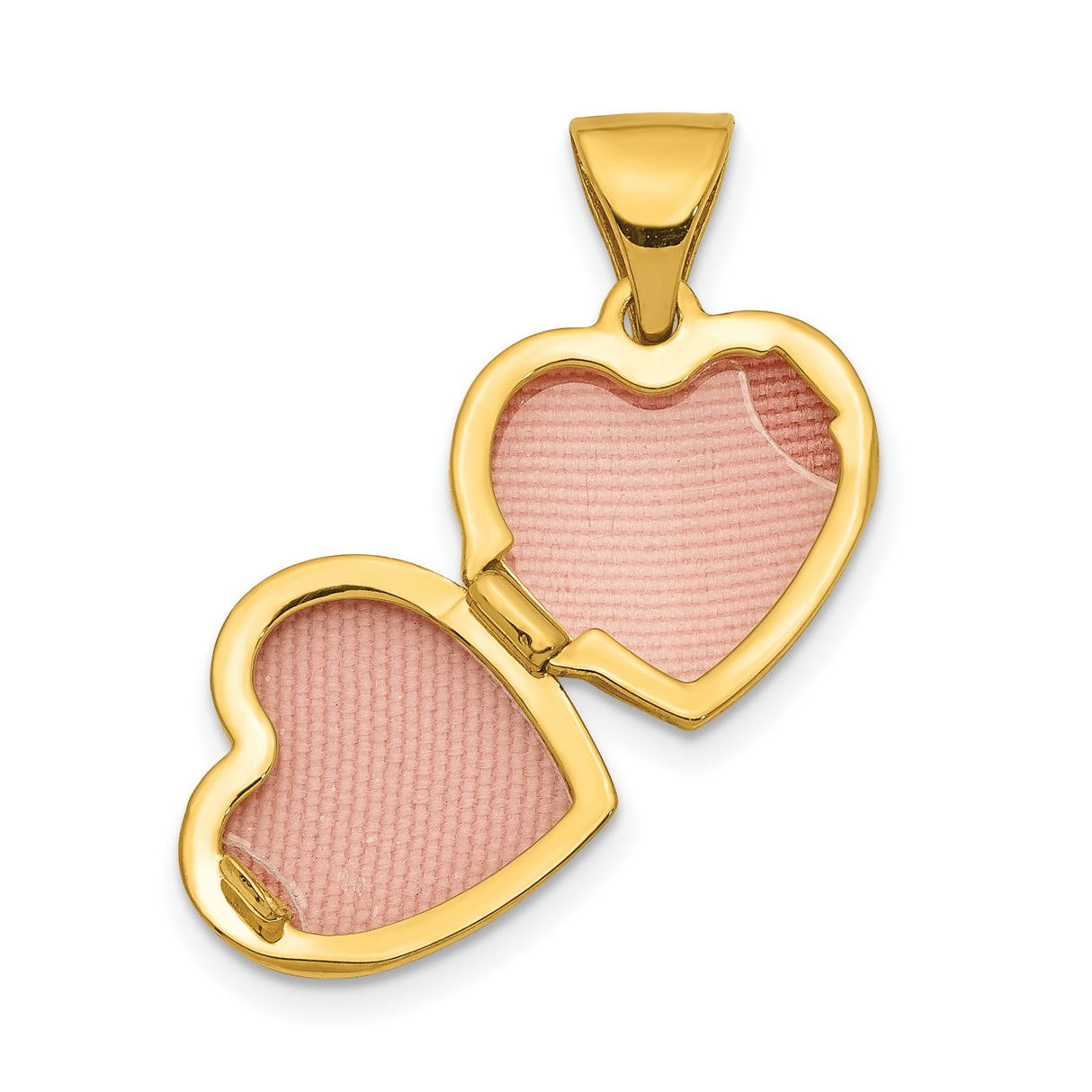 11mm Floral Heart Charm Pendant in Real 14k Yellow Gold