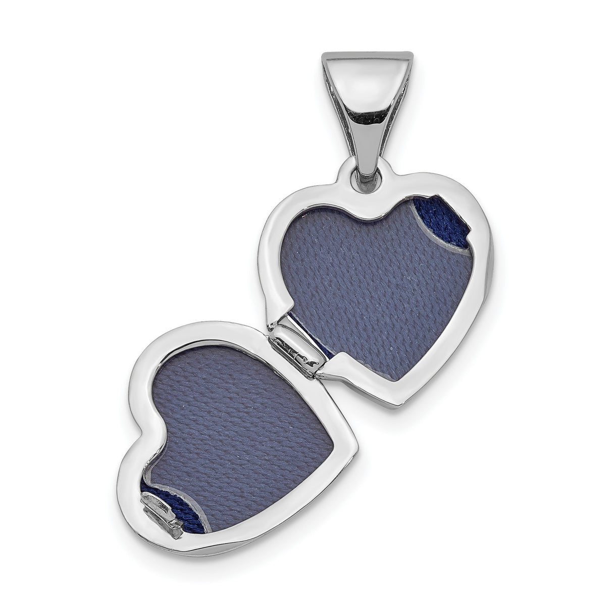 11mm Flower Heart Charm Pendant in Real 14k White Gold