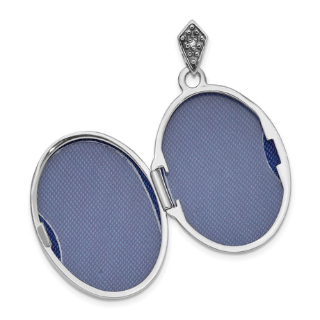 14k White Gold Oval Locket Pendant with Tree of Life Design for Women