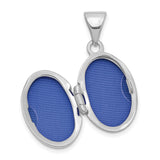 16mm Cross Oval Charm Pendant in Real 14k White Gold