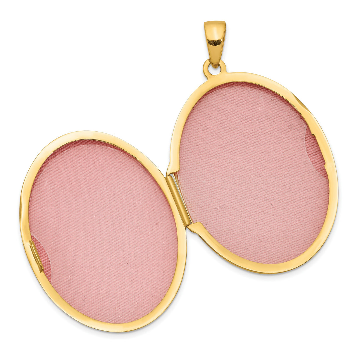 14k Yellow Gold Oval Locket Pendant with Polished Finish and Hinged Design for Women