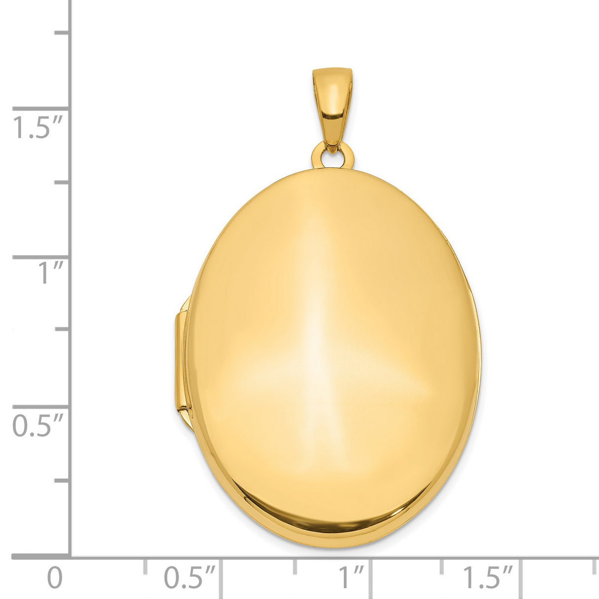14k Yellow Gold Oval Locket Pendant with Polished Finish and Hinged Design for Women
