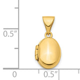 14k Yellow Gold Oval Photo Locket Pendant, Polished Hinged Design for Women