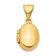 14k Yellow Gold Oval Photo Locket Pendant, Polished Hinged Design for Women