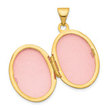 14k Yellow Gold Oval Locket Pendant, Polished Classic Keepsake Charm for Women