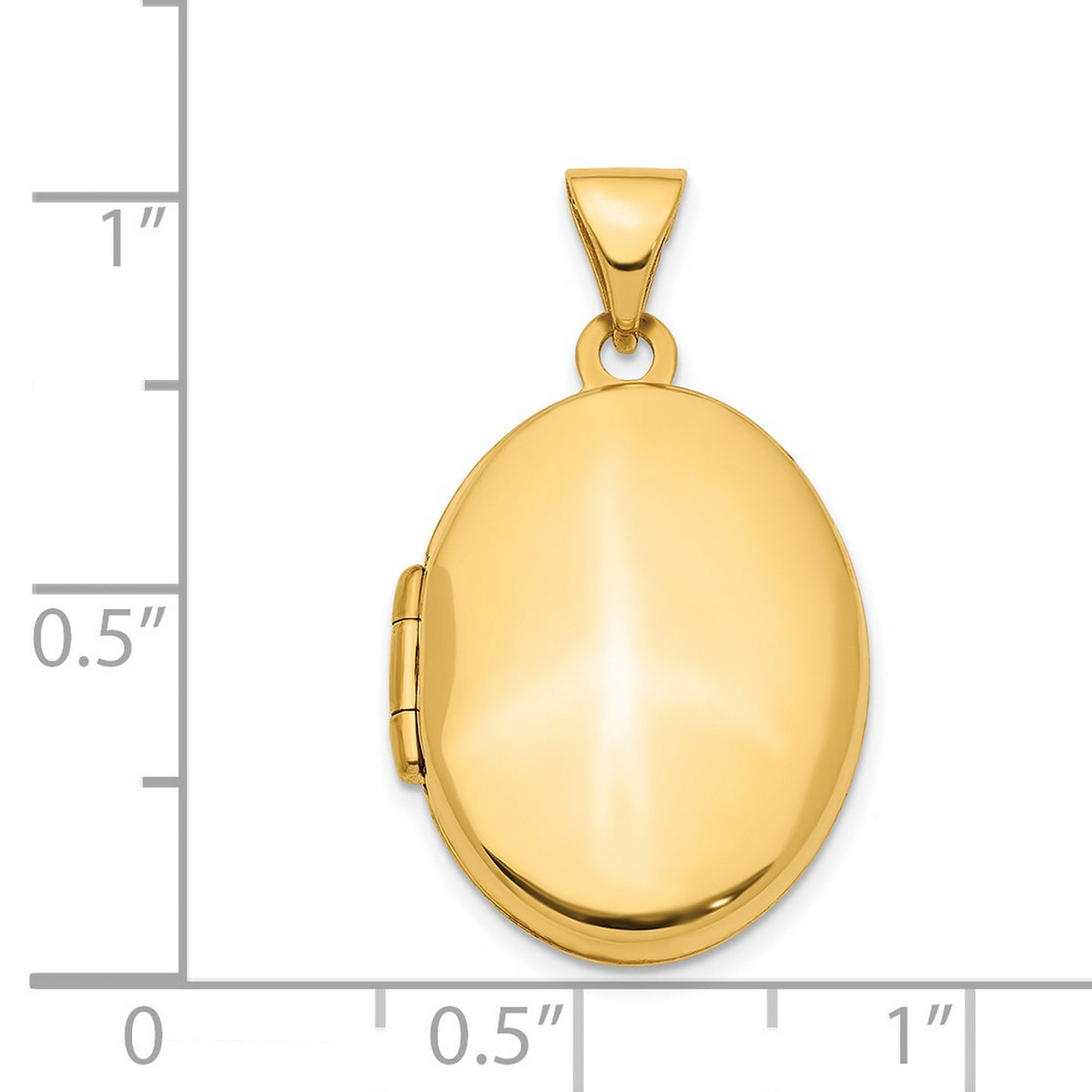 14k Yellow Gold Oval Locket Pendant, Polished Classic Keepsake Charm for Women