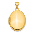 14k Yellow Gold Oval Locket Pendant, Polished Classic Keepsake Charm for Women