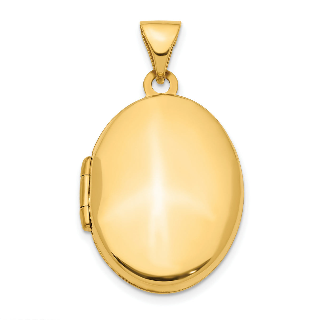 14k Yellow Gold Oval Locket Pendant, Polished Classic Keepsake Charm for Women