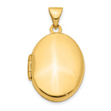14k Yellow Gold Oval Locket Pendant, Polished Classic Keepsake Charm for Women