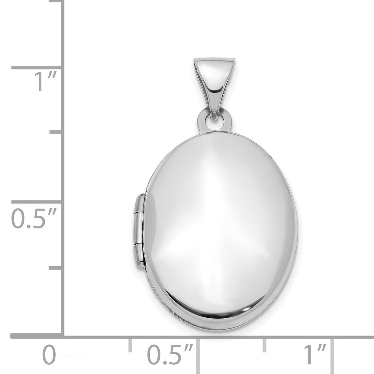 21mm Oval Charm Pendant in Real 14k White Gold