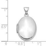 21mm Oval Charm Pendant in Real 14k White Gold