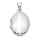 21mm Oval Charm Pendant in Real 14k White Gold