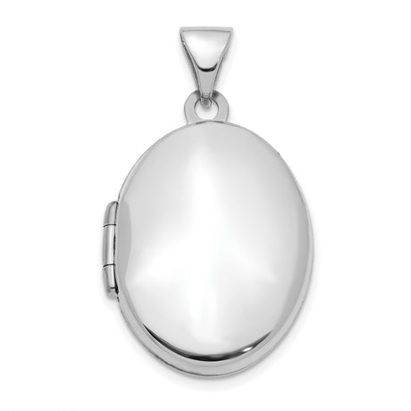 21mm Oval Charm Pendant in Real 14k White Gold