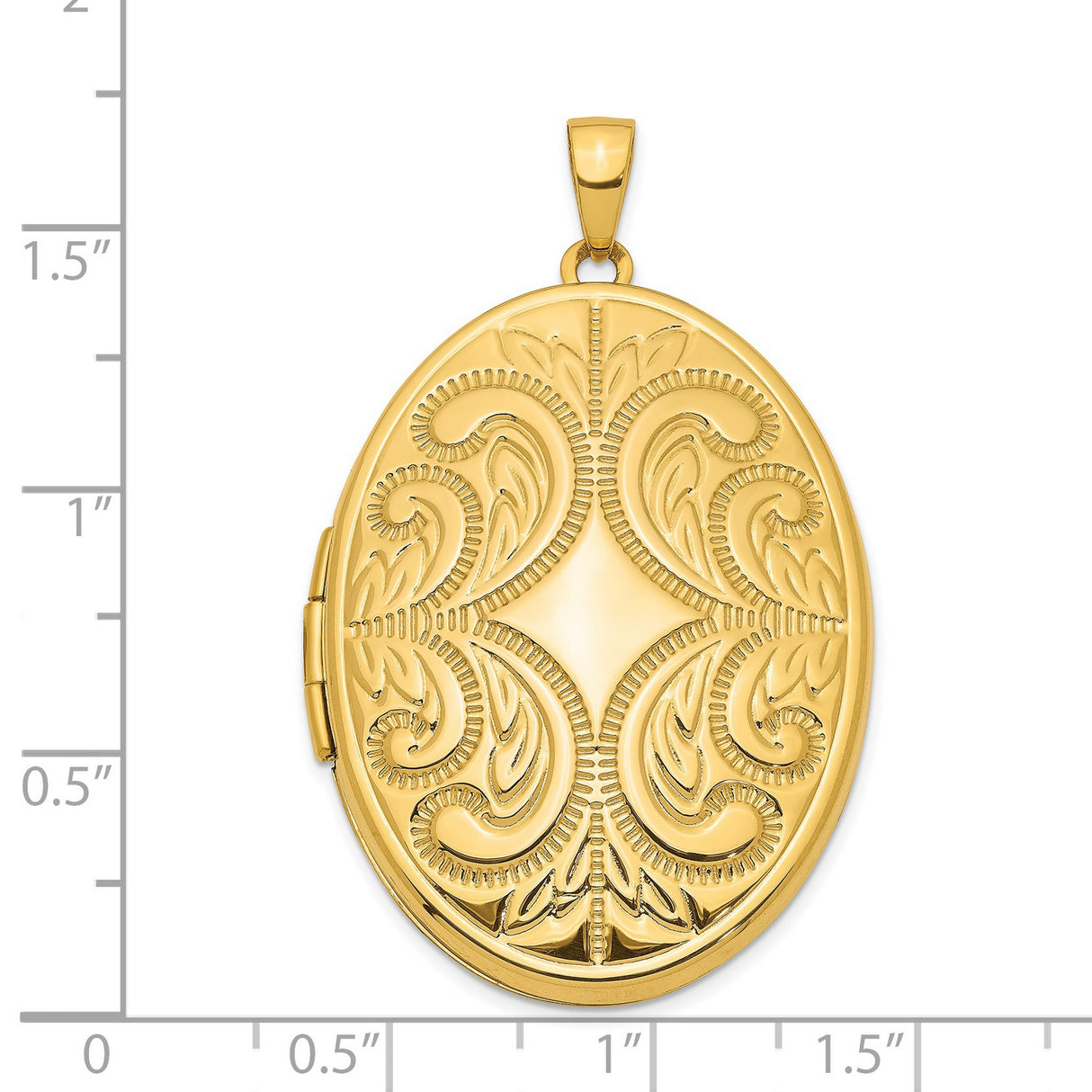 14k Yellow Gold Oval Locket Pendant with Scrollwork and Floral Accents, Vintage Style Keepsake