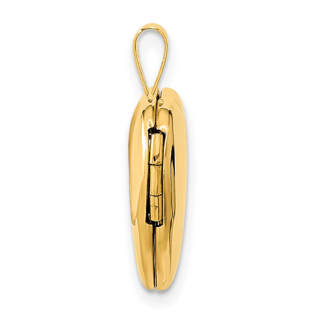 14k Yellow Gold Heart Locket Pendant, Smooth Finish, Classic Polished Keepsake Jewelry