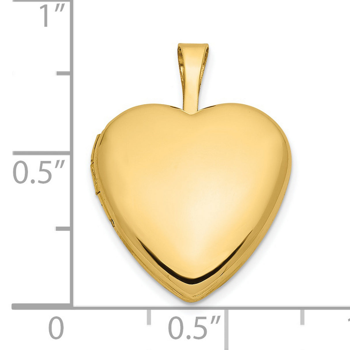 14k Yellow Gold Heart Locket Pendant, Smooth Finish, Classic Polished Keepsake Jewelry