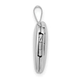 14k White Gold Heart Locket Pendant, Polished Finish, Romantic Minimalist Jewelry for Women