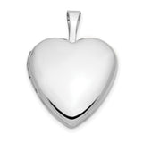 14k White Gold Heart Locket Pendant, Polished Finish, Romantic Minimalist Jewelry for Women