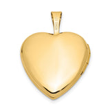 14k Yellow Gold Heart Locket Pendant with I Love You Engraving, Polished Satin Finish
