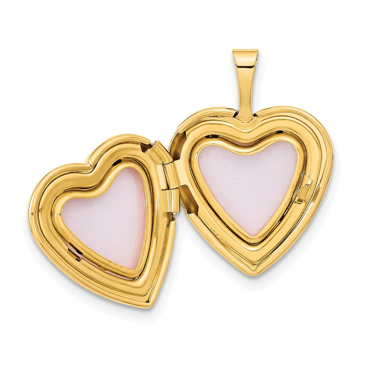 14k Yellow Gold Heart Locket Pendant with Diamond Starburst Engraving for Women