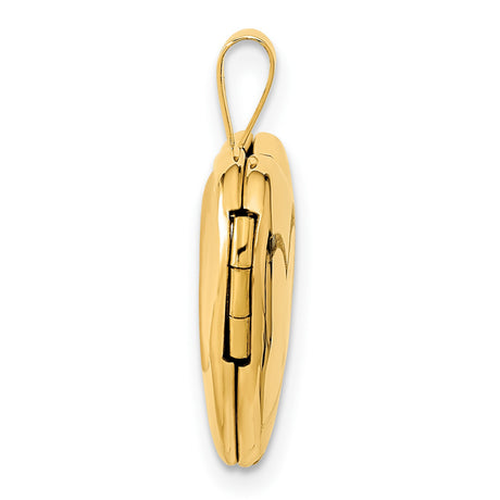 14k Yellow Gold Heart Locket Pendant with Infinity Design for Women