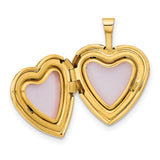 14k Yellow Gold Heart Locket Pendant with Infinity Design for Women