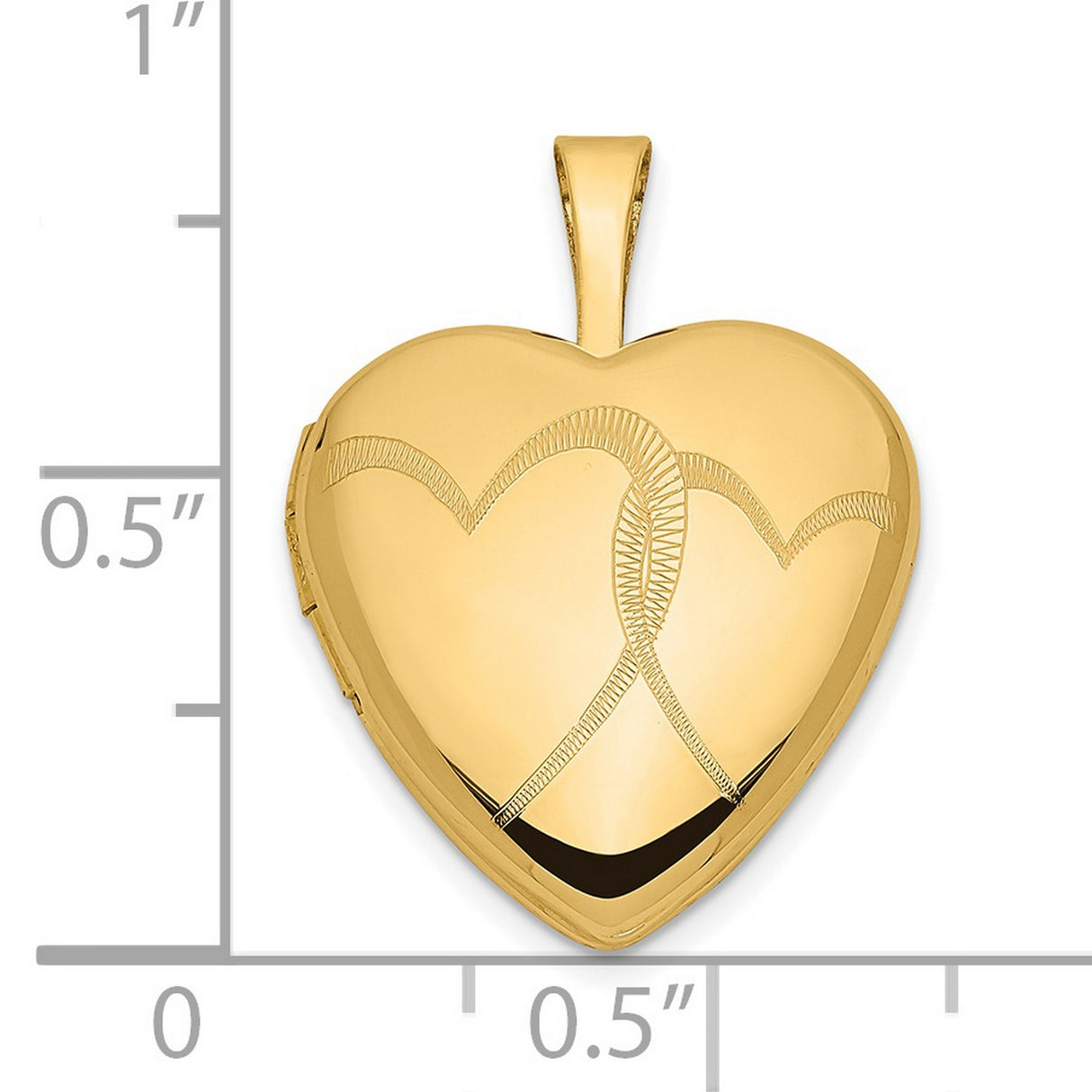 14k Yellow Gold Heart Locket Pendant with Infinity Design for Women