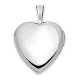 14k White Gold Heart Locket Pendant with Double Heart Design for Women