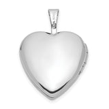 16mm with Enamel Floral Cross Heart Locket Charm Pendant in Real 14k White Gold