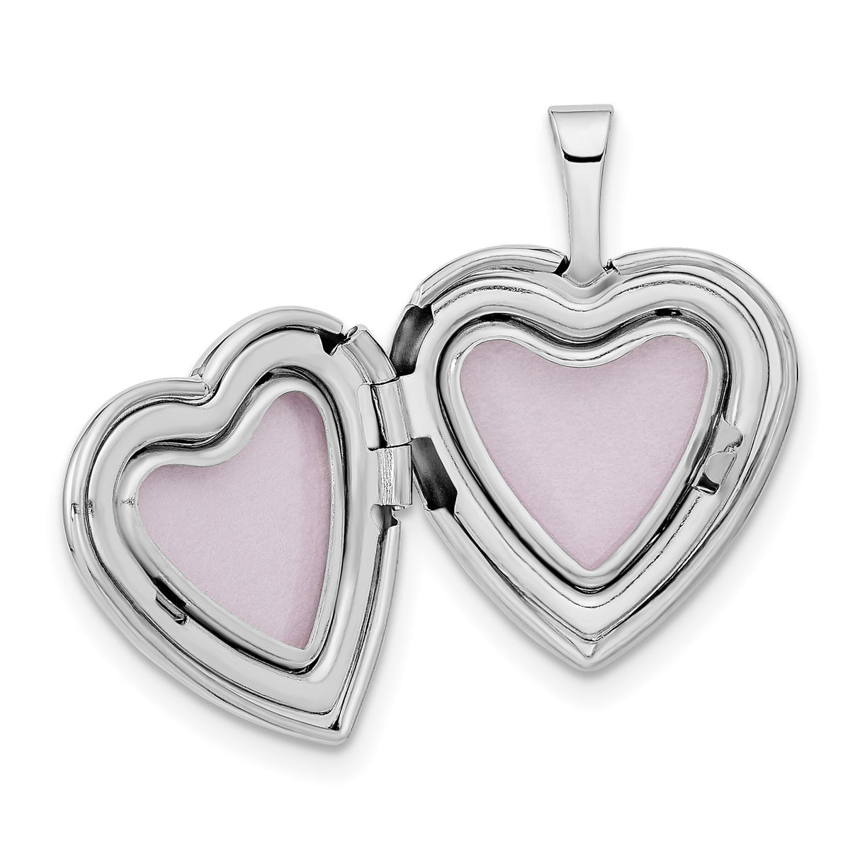 16mm with Enamel Floral Cross Heart Locket Charm Pendant in Real 14k White Gold