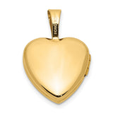 14k Yellow Gold Heart Locket Pendant with Diamond, Scrollwork and Starburst Design