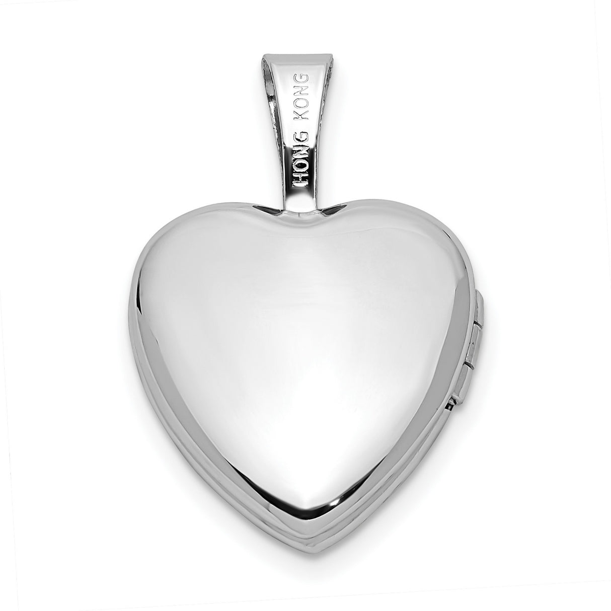 12mm with .01ct Diamond Star Heart Locket Charm Pendant in Real 14k White Gold