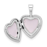 12mm with .01ct Diamond Star Heart Locket Charm Pendant in Real 14k White Gold