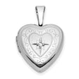 12mm with .01ct Diamond Star Heart Locket Charm Pendant in Real 14k White Gold